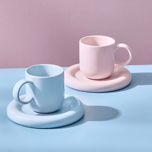 Finn Espresso Cup & Saucer - Salt & Pepper